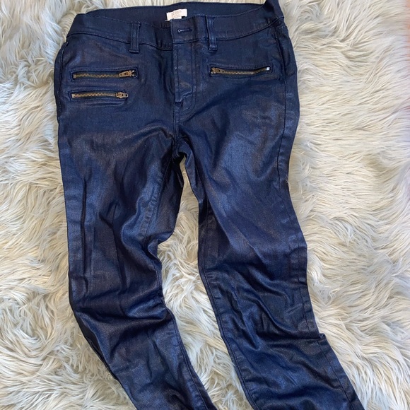 J CREW NAVY LEATHER PANTS - Picture 1 of 2